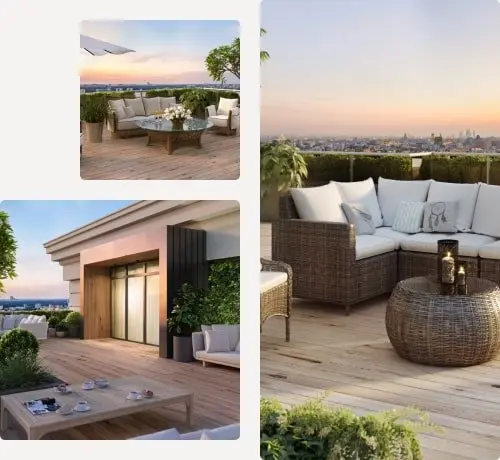 Coordinated contemporary interior design environment